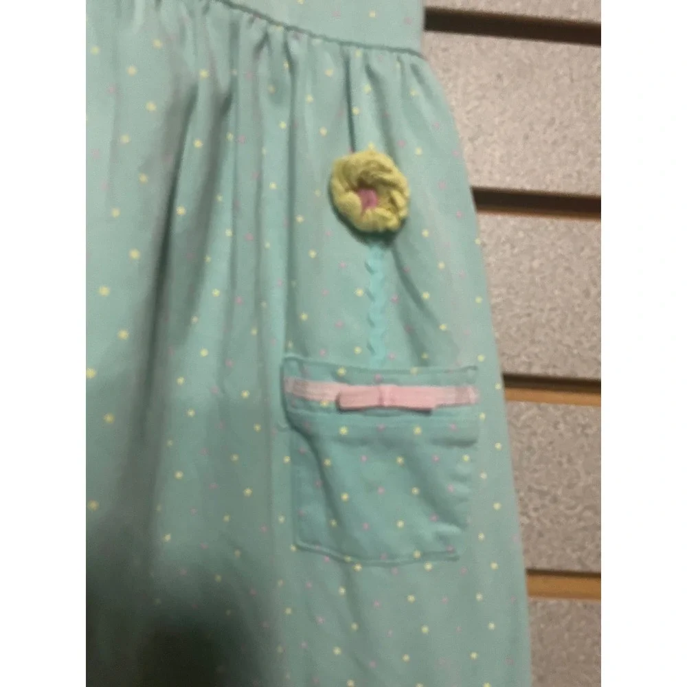 Vintage Le Top Baby Girls Aqua‎ Polka Dot Cupcake Dress Bloomers Hat Set 24M